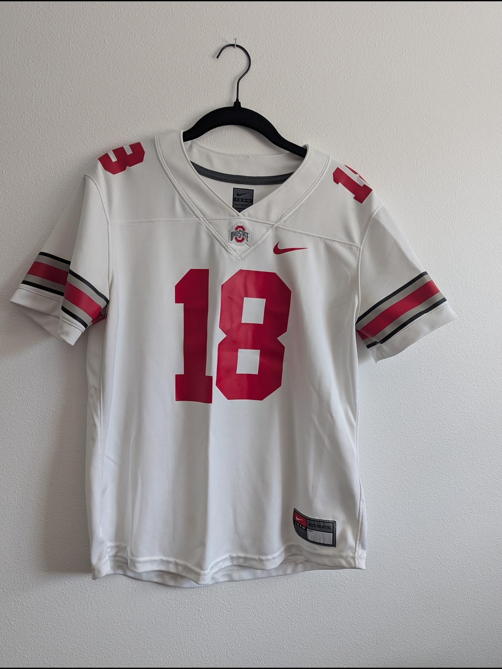 Nike Ohio State OSU White & Scarlet #18 Football Jersey